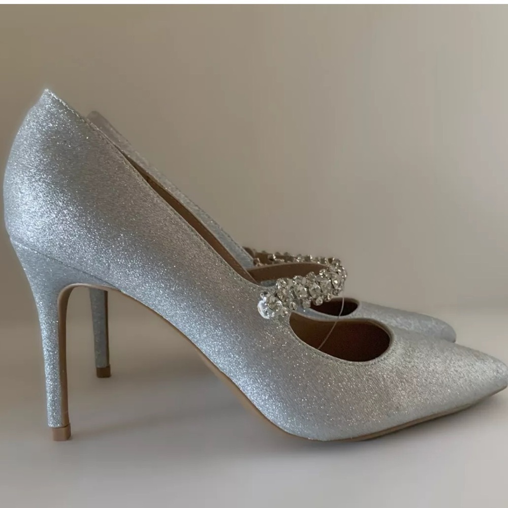 BCBGeneration Branda Silver Glitter Rhinestone Wo… - image 3